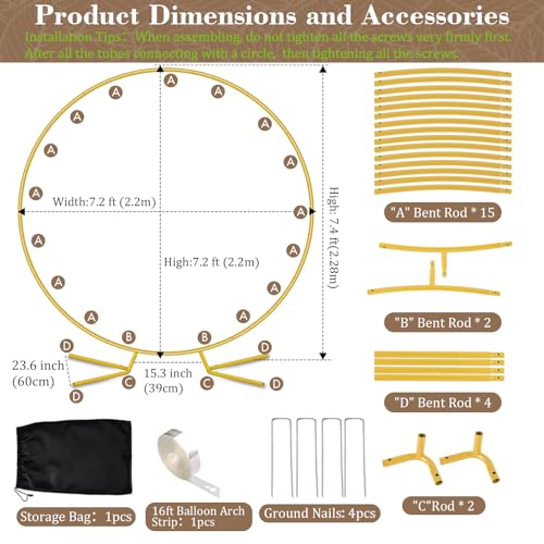 Image of Antizz 7.2FT Round Balloon Arch Stand for Party Decoration