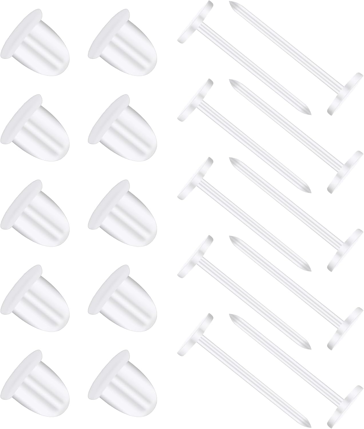 100 Paia Chiusure Per Orecchini Trasparenti - Ricambi In Silicone E
