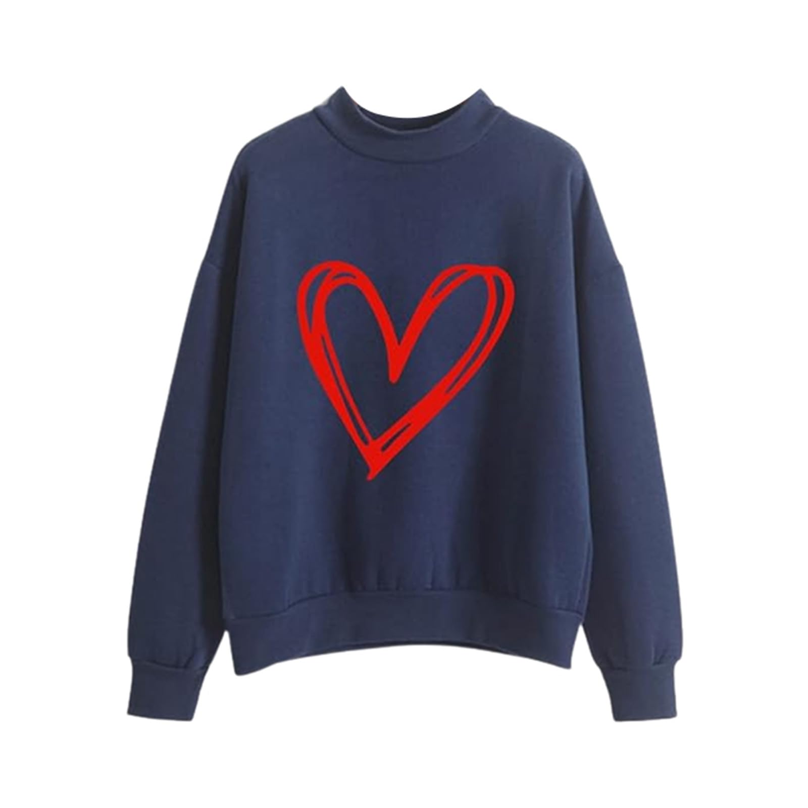 Pull imprimé cœur pour femmes idéal pour un look décontracté - 3
