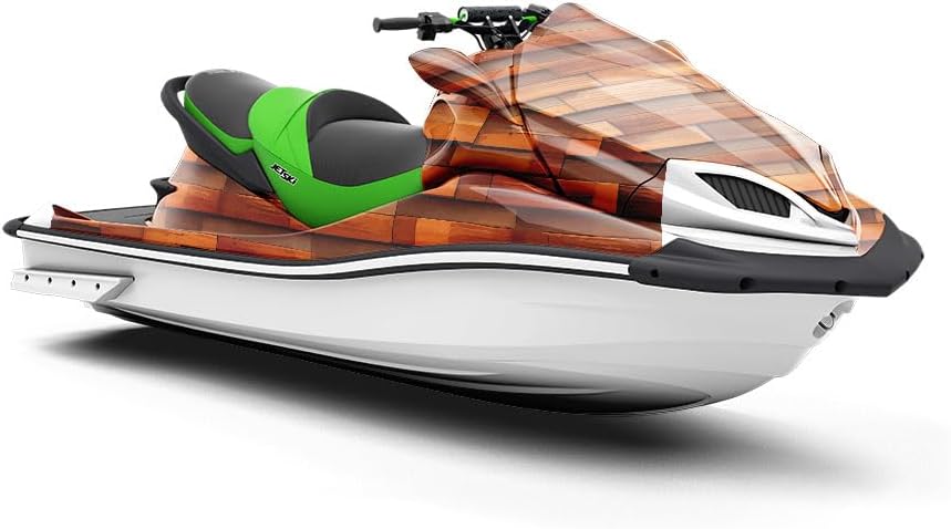 Rwraps Horizontal Strip Parquet Uneven Chestnut Gloss Vinyl Film Wrap 59in x 30ft Vinyl Vehicle Car Film Sheet Roll