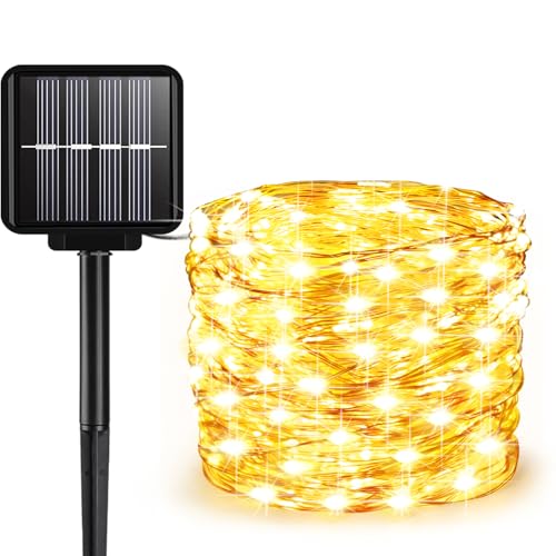 ALENEY Solar String Lights Outdoor, 33 Feet 100 LEDs 8