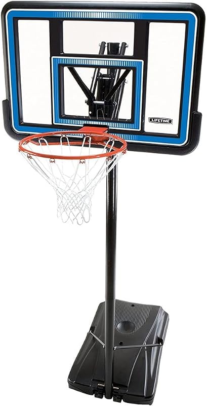 Sistema de aro de baloncesto portátil: tablero ajustable de 44 pulgadas