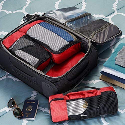 Image of Rl Red Packing Cubes -Set Of 4 (Small .Medium , Large And Slim)