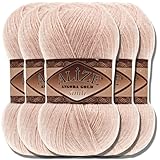 VIELSEITIG🧶 Die dünne Strickwolle aus Polyacryl und Mohair mit Glitzer geeignet zur Herstellung von Babyklamotten, Kindermode, Kissen, Schals, Loops, Socken, Decke o. Babydecke, fürs Baby, Mütze und vieles mehr. Auch ideal als Handmade Geschenk