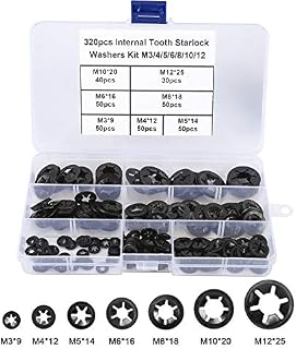 HanTof 7 Sizes Internal Tooth Starlock Washers, Quick Speed Locking Washers, Push On