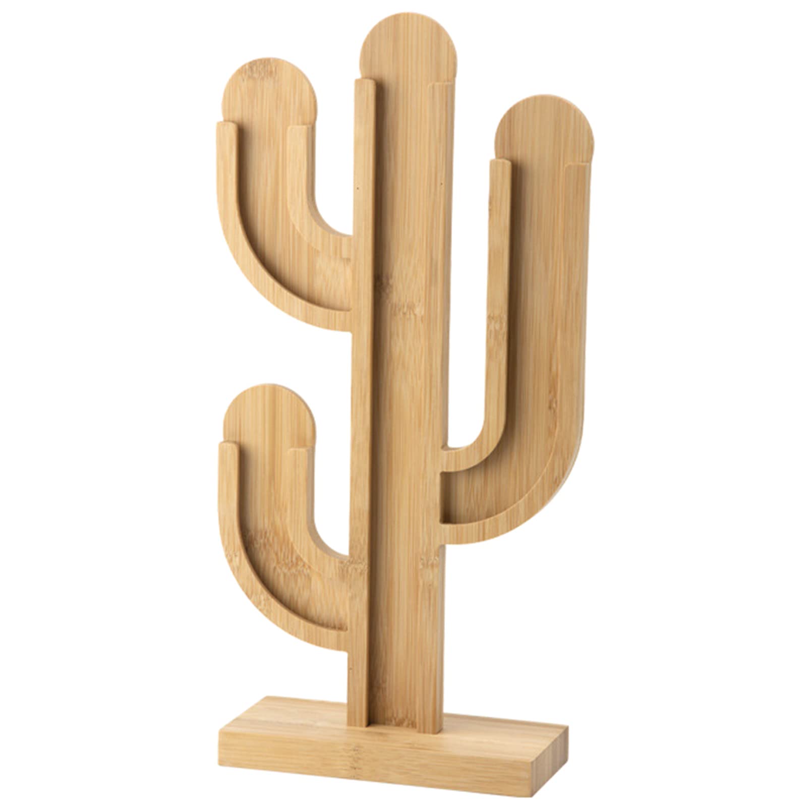 Elnwnnkc Storage Holder Wood Cactus Shaped Rotating Rack Display Stand for Coffee Dispenser Decoration Coffee Storage Container