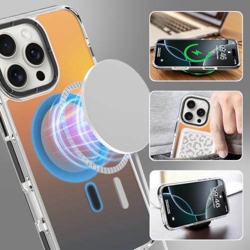 Image of Magnetic Case for iPhone 16 Pro Max [Compatible with Magsafe] [Cute Fashion Fluorescent Design] [1 Screen Protector] Slim Translucent Matte Case for iPhone 16 Pro Max 6.9 inch 2024, Black