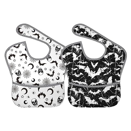Bibs Cute Baby Stuff 2Packs for 6-24 Months Waterproof Washable Fabric