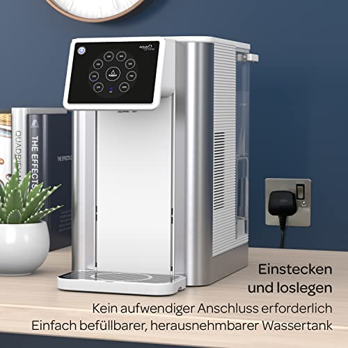 Aqua Optima Aurora Kaltwasser-Sofortspender, 3,8 Liter Fassungsvermögen, mit Evolve+ 5-Stufen-Wasserfilter zur Reduzierung von Mikroplastik und Verunreinigungen, 21 x 404 x 336mm, Silber, Kunststoff