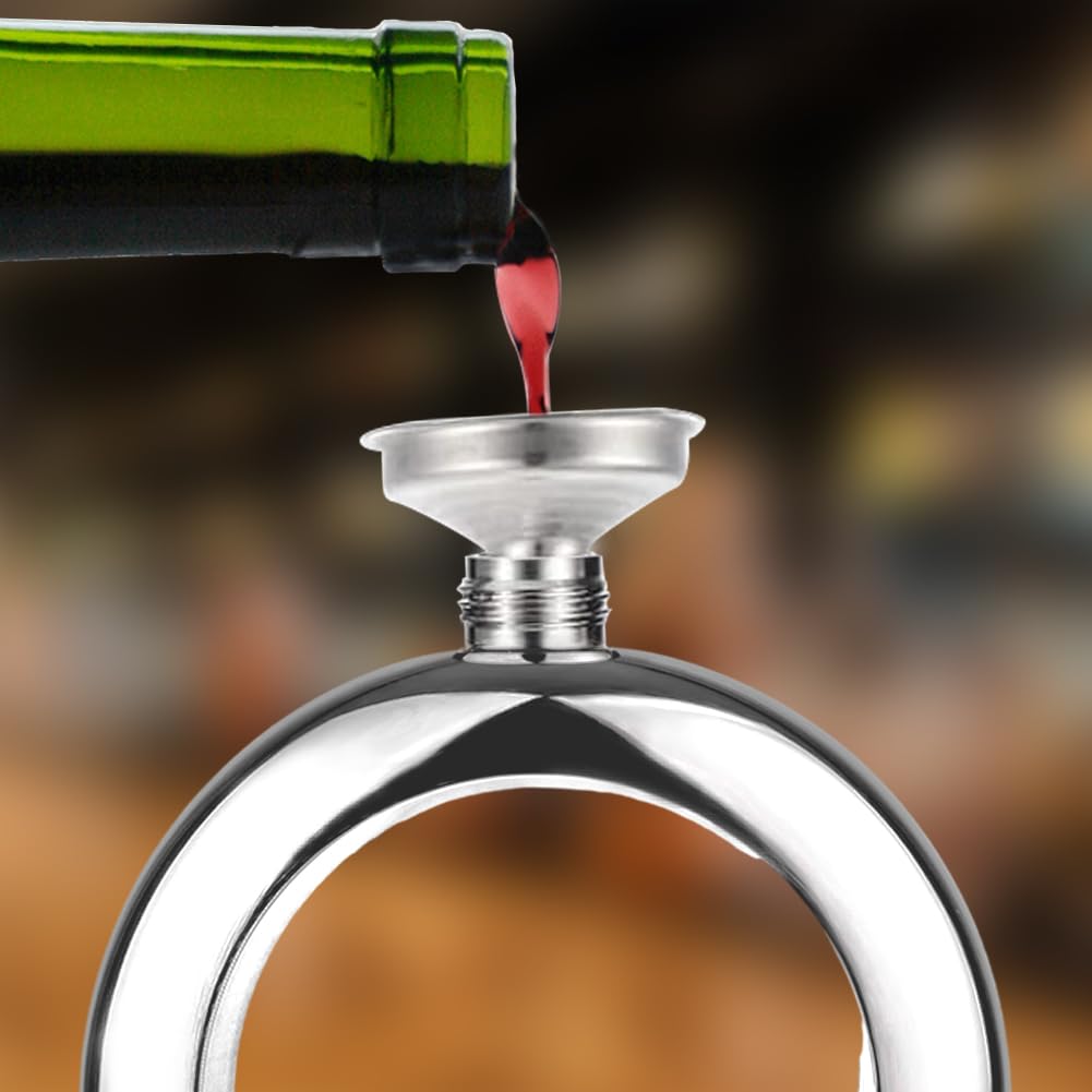 VIFER Armband Flachmann aus Edelstahl, Flachmann Armreif Wein Flachmann Tragbare Weinflaschen mit Trichter für Aufbewahrung von Whiskey/Alkohol