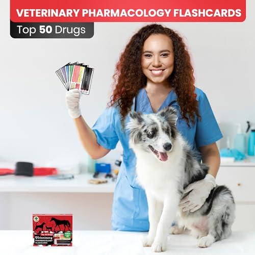 Veterinary Pharmacology Flashcards - Top 50 Drugs for Dogs, Cats, and Horses