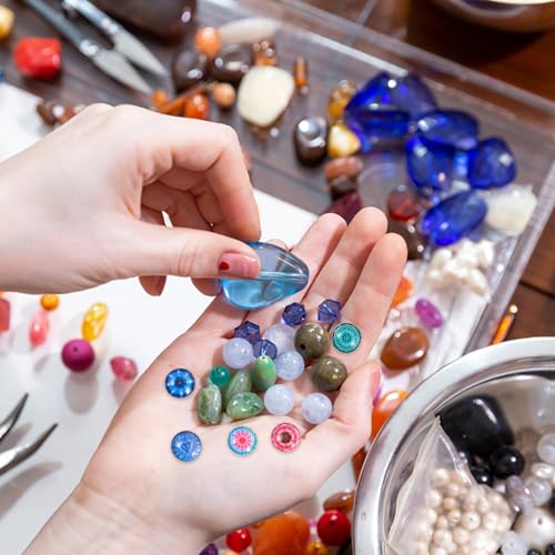Azulejos de vidrio impermeables de 200 piezas para pendientes y joyas 6