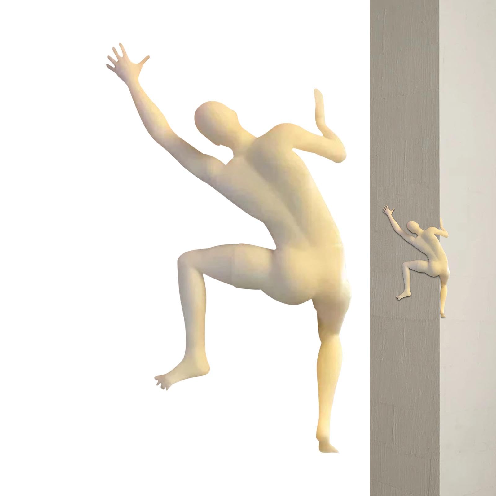 Decoración de pared 3D Climber | Escultura moderna de pared, escultura de pared 3D, figuras de escalada en roca, estatua de resina de arte motivacional, decoración de sala de estar y dormitorio