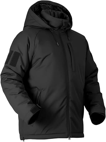 Mens Winter Jacket | Water Resistant Ski Jacket Warm Snow Coat Mountain Windbreaker Hooded Parka Heavyweight Outerwear