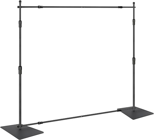 Miniatura 9 de VEVOR Soporte de fondo ajustable resistente de 10 x 10 pies con base de acero, kit de soporte para fotografía de fiestas, bodas, estudio de video