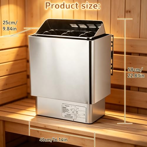 Poêle de sauna sec 6KW 380V en acier inoxydable avec télécommande - 3