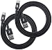 Produktbild grooveclip CONNECT 2er Set Micro USB Ladekabel | zwei 60 cm Nylon umflochtene Datenkabel | Verbindungs-Kabel mit hochwertigem Aluminium-Stecker-Gehäuse | im Carbon-Look für Smartphone, Tablet & Navi