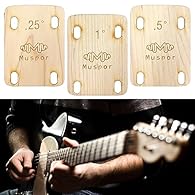 【Package include】A Set includes 3 maple neck shims in the following tapers: 0.25-degree taper, 0.5-degree taper and 1-degree taper. Used to change the angle of bolt-on guitar necks. 【RELIABLE MATERIAL】The guitar neck shims is made of solid maple wood...