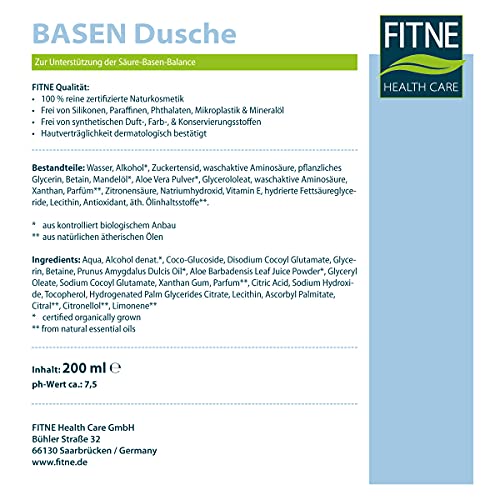 Basisches Duschgel Fitne Health Care mit Bio Mandelöl und Aloe Vera