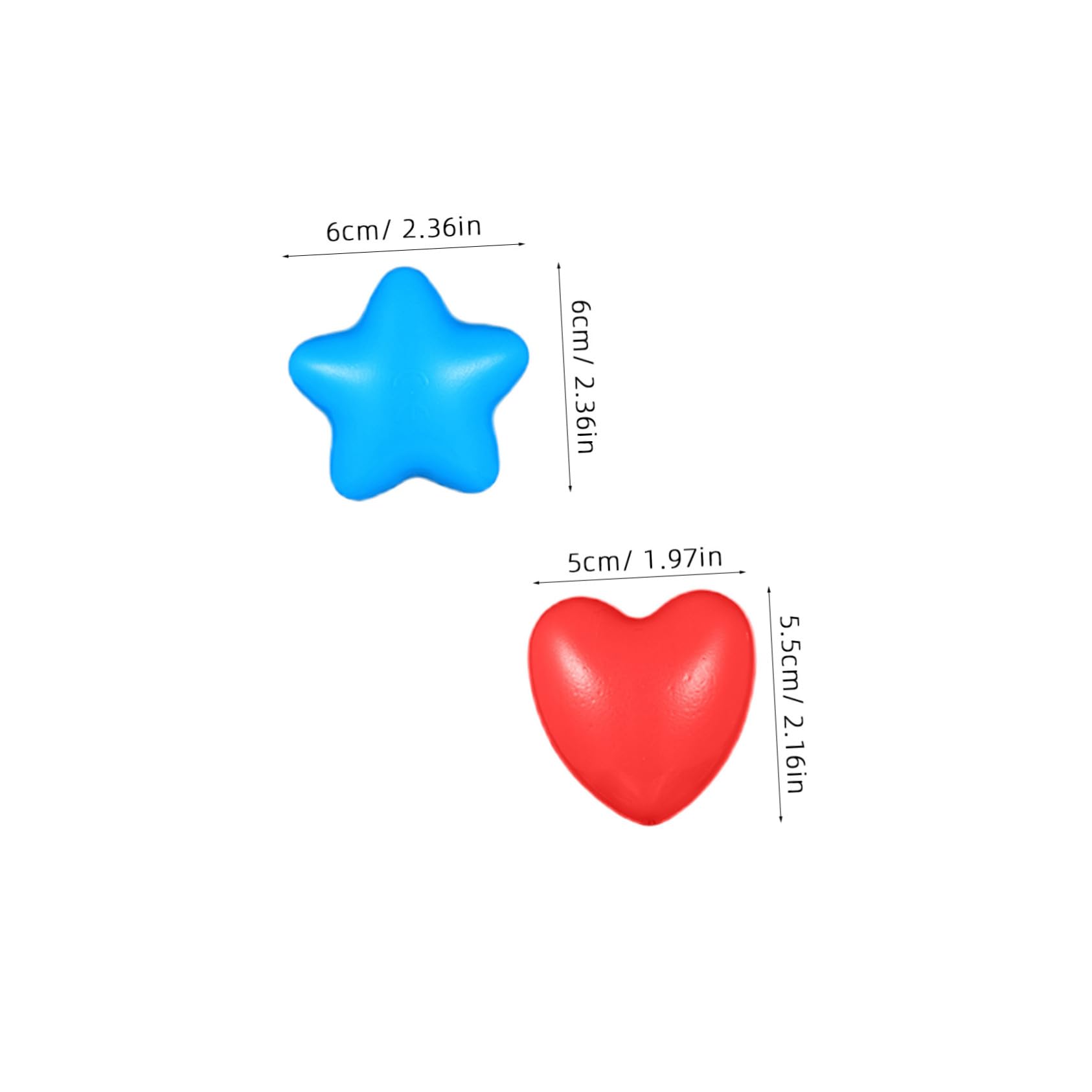 100 Bolas para Foso de Plástico Forma de Estrella y Corazón
