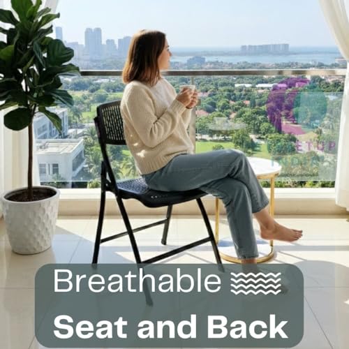 Image of Streetup India Folding Metal Chair with Nylon Seat and Backrest for Home /Kitchen /Study Chair and Restaurant /Outdoor Chair