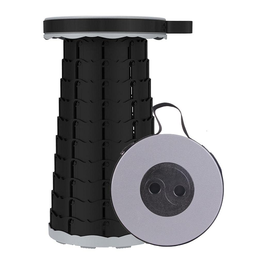 Tragbarer, faltbarer Campinghocker, leicht, verstellbarer Schultergurt, Teleskopsitz, 150 kg Kapazität, Grau, 3 Stück für Outdoor-Aktivitäten