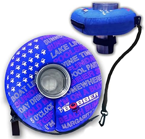 Human Bobber Inflatable Floating Drink Holder for Pool - Drink Float bar floaties for Adults to Hold Beer Can, Cup or Wine Bottle in Hot Tub, Swimming Pool, Lake or Boat - Blue Large