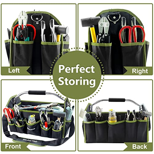 Wilaxi Pro 16In Foldable Open Top Tool Bags,Tool Bags For Men Heavy Duty, Tool Caddy Organizer With Handle, Wide Mouth Toughbuilt Electrician Tool Tote, Many Pockets Can Hold Many Tools #TOP3