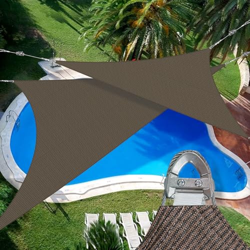 COARBOR 25' x 35' x 43' Right Triangle Sun Shade Sails Wire Rope Hemmed All Edges Strong Double Stitched Seam Super Heavy Duty Perfect for Patio Deck Yard Garden-Brown