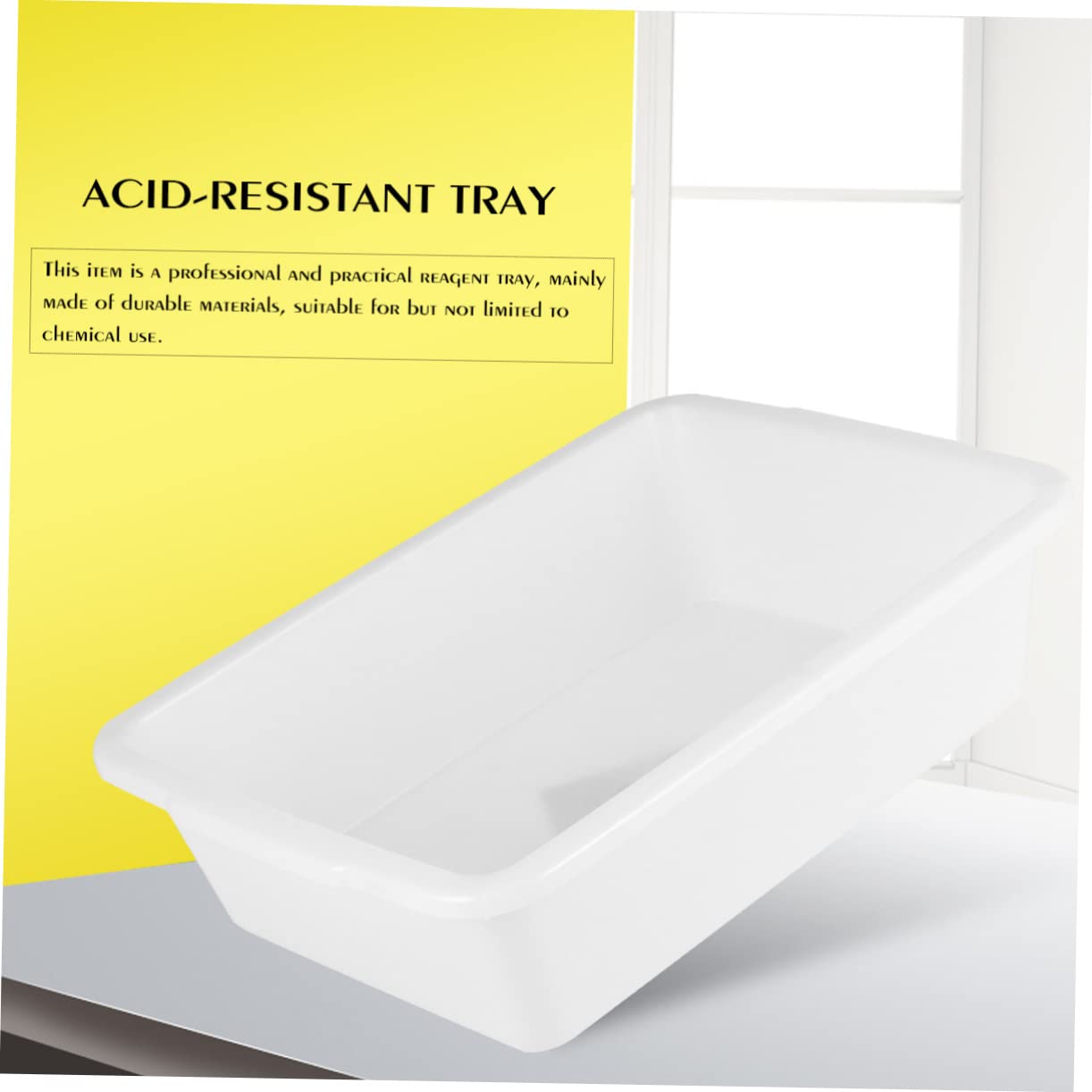 TOPBATHY Set di 3 Vassoi per Reagenti Chimici in Plastica Bianca, Resistenti ad Acidi e Alcali, Superficie Liscia, Design Compatto per Attrezzature da Laboratorio