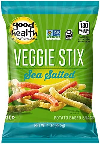 Goodhealth Veggie Stix Sea Salt Bag, Gluten Free, Crunchy, Great for Lunches or Snacking on The Go, 24 Oz, 24 Count