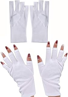 2 Pairs Anti UV Shield Gloves for Nail Lamp for UV Light Lamp Nail Dryer,Women Sunscreen Gloves for UV Protection,UV Light Lamp Nail Dryer Anti UV Glove for Gel Manicures for LED/UV