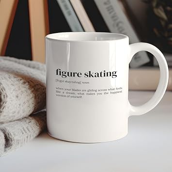 Figure Skating Coffee Mug, Coffee Mug, Ice Skating Gift, Funny Gif English Mug