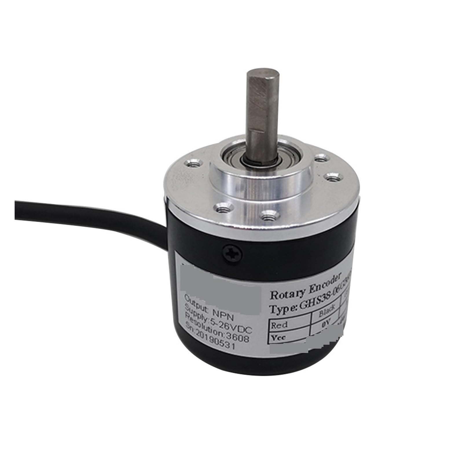 Encodeur Rotatif, ES38 6mm Arbre Encodeur Rotatif Incrémental 100 200 360 Impulsion 400 600 1000p/r AB Phase NPN Sortie 8-24V