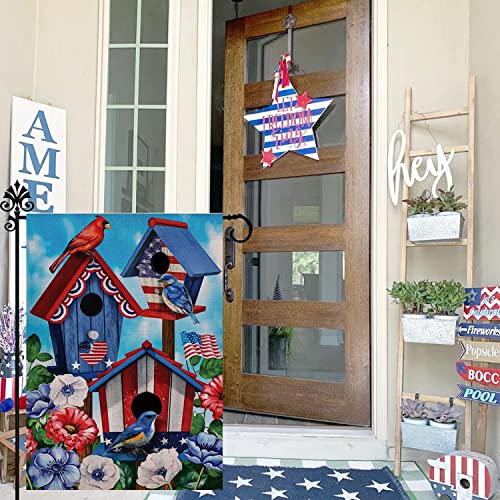 Eiazuiks 4Th Of July Patrioctic American Garden Flag Floral Spring Double Sided Vertical Rustic Farmhouse Yard Seasonal Holiday Outdoor Decor 12×18 Inch Ef071 #TOP1