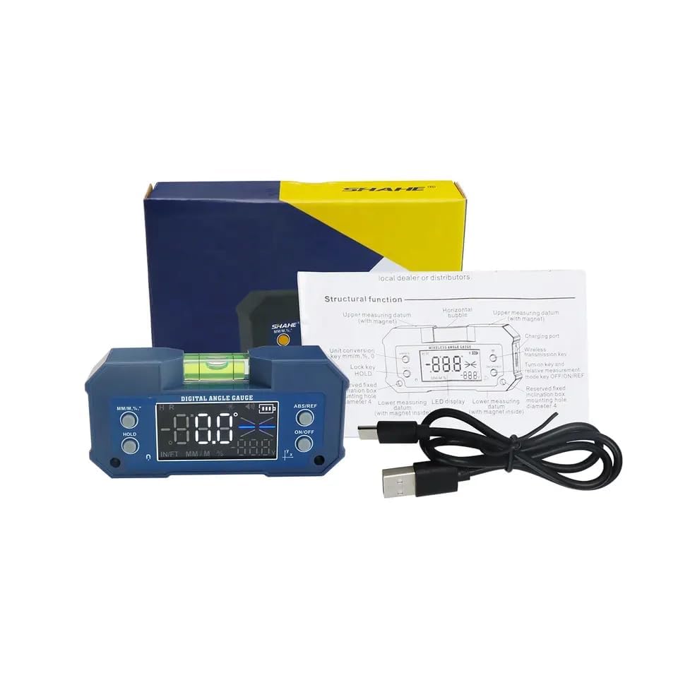 Image of 400mAh Rechargeable Mini Digital Protractor Inclinometer Compact Digital Angle Finder Level Dual Axis Angular Measurer Digital Meter (digital angle meter)