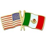 PinMart USA and Mexico Crossed Friendship Flag Enamel Lapel Pin
