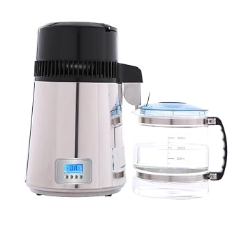 Distilled Water Equipment, Pure Water Distiller, Water Distiller, Water Purifier, Stainless Steel + Glass Container, Hydrosol Making, For Beauty, DIY Serum, Lotion, Home Use, Aromatic Plants, Distillation, Water Purifier, 4L 304 110V