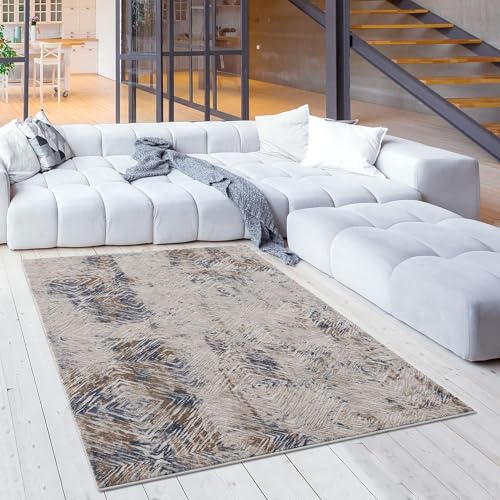 RUG BRANCH Vogue Contemporary Coastal Navy Beige Indoor Area Rug for Living Room, Bedroom, Dining Room, and Kitchen - 8' x 10' (7'9" X 10'9")