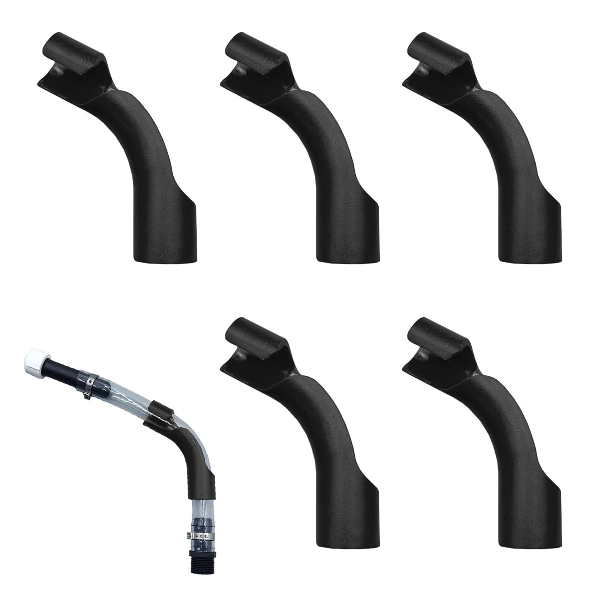 5PCS Car Hose Bender, Racing Fuels Filler Hose, Bendable Fuel Cans Hose for Gas Jugs, Racing Fuel Tanks, Utility Containers Compatible with VP, Rural King, Sportsman (Black)