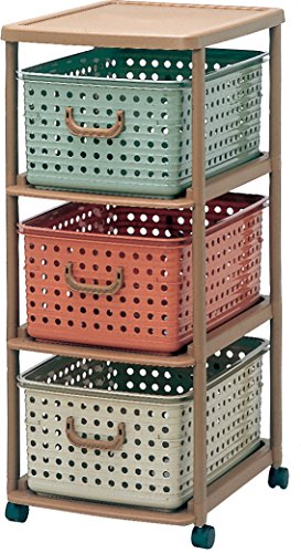 和泉化成 収納 グランシェ バスケットラック3型キャスター付 3段 (45×56×高103cm) 9887のサムネイル