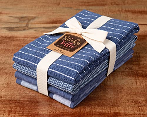Kitchen Towels 100% Cotton Blue Dish Towels, Hand Towels, Tea Towels Flat, Terry, Waffle And Herringbone Dish Towels For Drying Dishes, 28 In X 16 In #TOP6