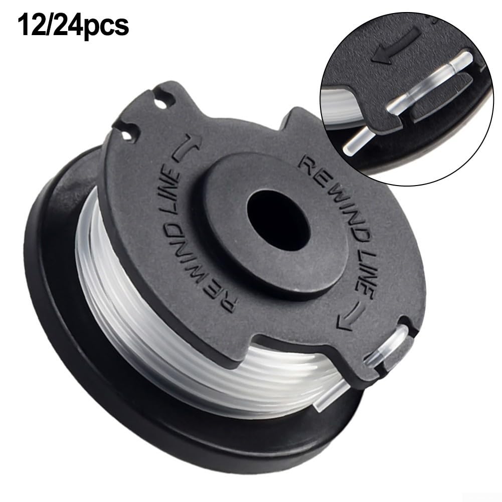 Bobine de fil de rechange en nylon pour débroussailleuse GE-CT 18/28 Li et 18/28 Li TC, 1,6 mm de diamètre, 5 m de longueur par bobine, recharges de cordes Eater (12 pièces)