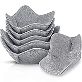 6 Pieces Bowl Huggers Microwave Safe Holder Multipurpose Hot Heat Resistant Plate Holder Polyester Potholder Protector for Heat Soup, Food, Meals (Grey)