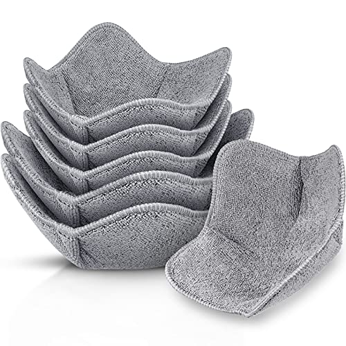 6 Pieces Microwave Safe Holder Multipurpose Hot Heat Resistant Plate Holder Polyester Potholder Protector for Heat Soup, Food, Meals (Gray)