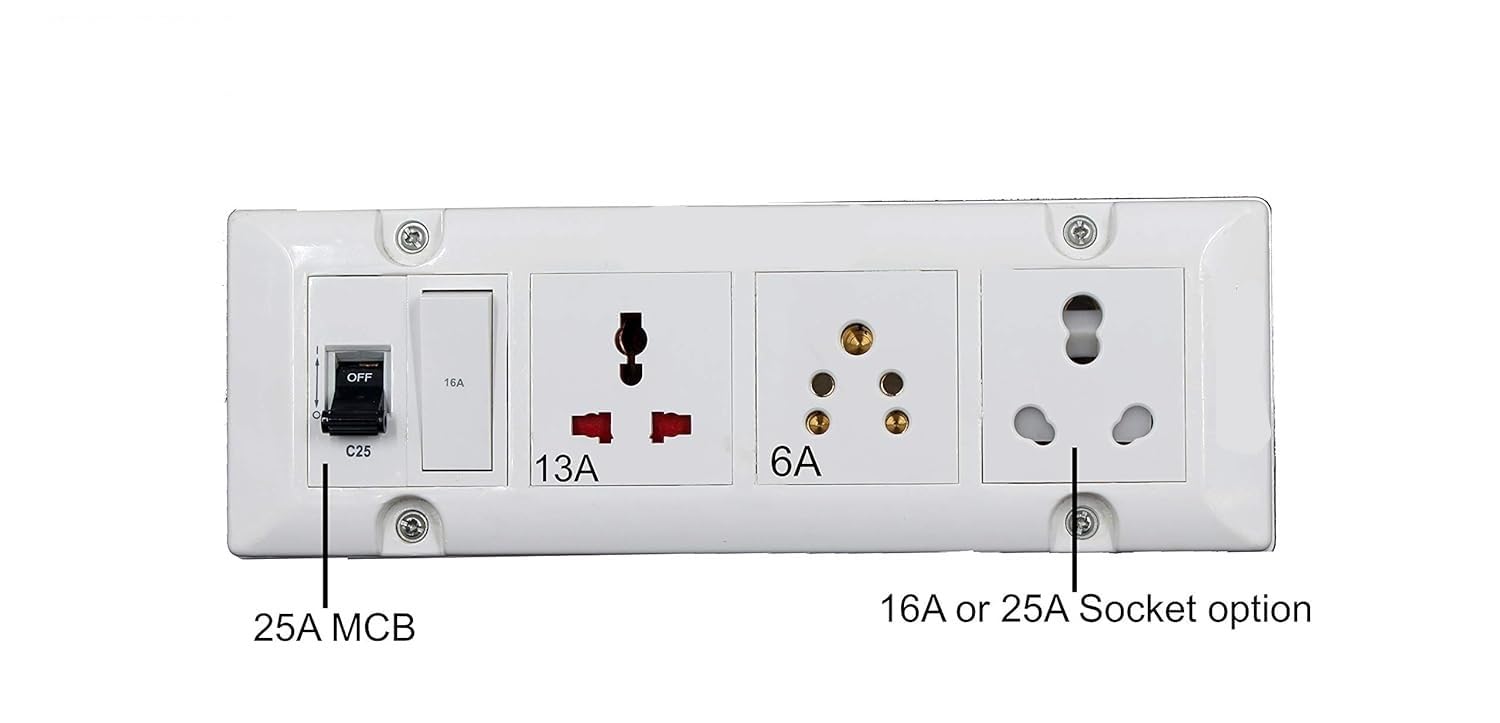 Pack of 5 Pieces 16A Extension Box with Wire Mcb (ESP121) 2