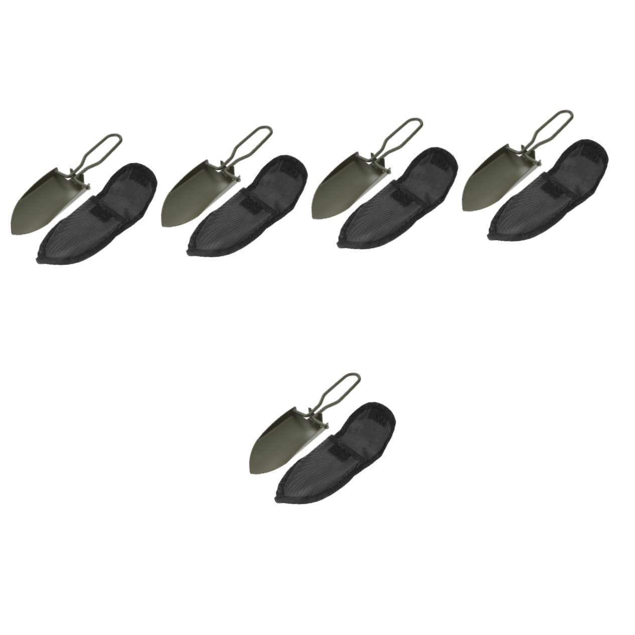 BESPORTBLE 5 Pz Pala da Giardinaggio Vanga Pala per Scavare Pala da Campeggio Pieghevole Cazzuola da Giardino Resistente Giardinaggio Pieghevole Piantare Mini Army Green Acciaio Inossidabile