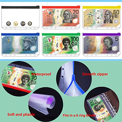 image for AMTAM A6 Macaron PU Ring Loop Binder Budget Planner Money Organizer fo