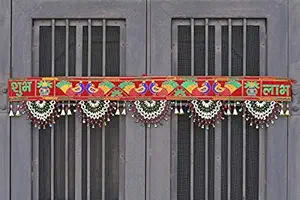 CraftVatika Traditional Toran Bandarwal Door Hanging Main Door Shubh Labh Wall Hanging Fancy Toran , Multicolor
