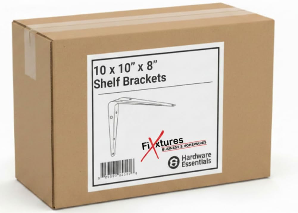 Fixtures London Shelf Brackets | 10 Pack | White | 10 x 10" x 8"